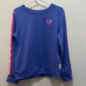 Hurley Blue Sweatshirt with Pink Stripes Size 5